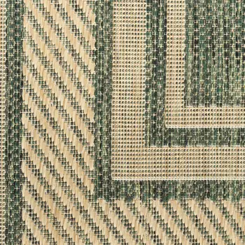 5' X 7' Green Geometric Indoor Outdoor Area Rug