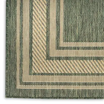 5' X 7' Green Geometric Indoor Outdoor Area Rug