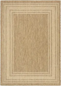 5' X 7' Natural Geometric Indoor Outdoor Area Rug