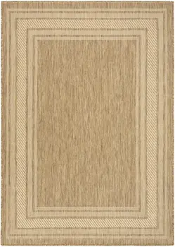 5' X 7' Natural Geometric Indoor Outdoor Area Rug