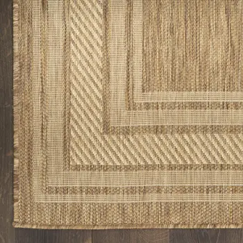5' X 7' Natural Geometric Indoor Outdoor Area Rug