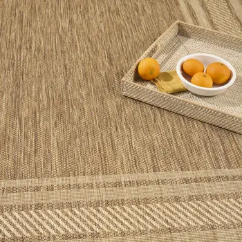 5' X 7' Natural Geometric Indoor Outdoor Area Rug