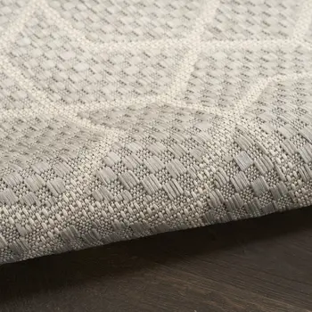 5' X 7' Gray And Beige Geometric Indoor Outdoor Area Rug