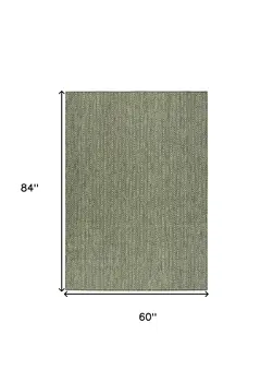 5' X 7' Green Geometric Indoor Outdoor Area Rug
