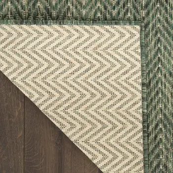 5' X 7' Green Geometric Indoor Outdoor Area Rug