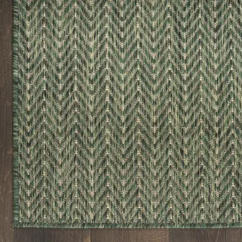 5' X 7' Green Geometric Indoor Outdoor Area Rug