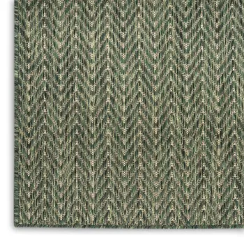 5' X 7' Green Geometric Indoor Outdoor Area Rug
