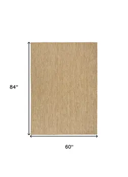 5' X 7' Natural Geometric Indoor Outdoor Area Rug