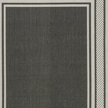 6' X 9' Black Geometric Indoor Outdoor Area Rug