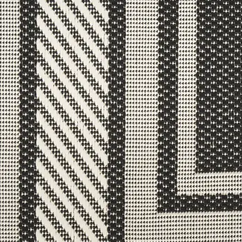 6' X 9' Black Geometric Indoor Outdoor Area Rug
