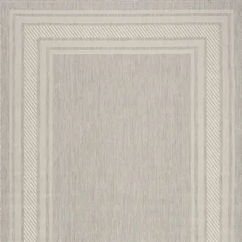 6' X 9' Gray Geometric Indoor Outdoor Area Rug