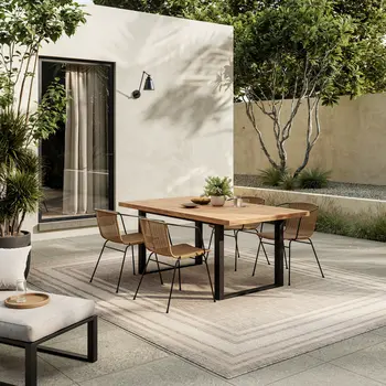 6' X 9' Gray Geometric Indoor Outdoor Area Rug