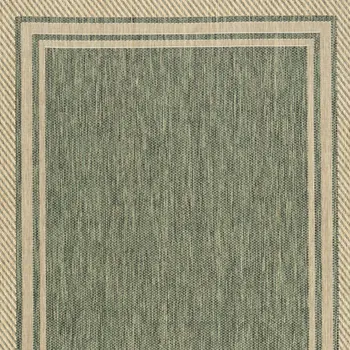 6' X 9' Green Geometric Indoor Outdoor Area Rug
