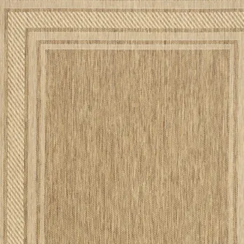 6' X 9' Natural Geometric Indoor Outdoor Area Rug