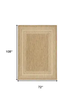 6' X 9' Natural Geometric Indoor Outdoor Area Rug