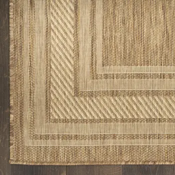 6' X 9' Natural Geometric Indoor Outdoor Area Rug