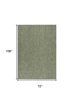 6' X 9' Green Geometric Indoor Outdoor Area Rug