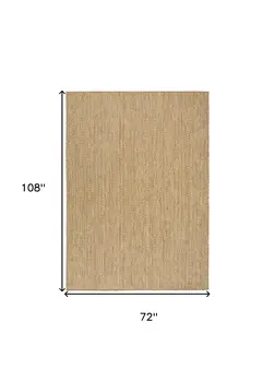 6' X 9' Natural Geometric Indoor Outdoor Area Rug