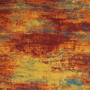 6' X 9' Flame Abstract Indoor Outdoor Area Rug