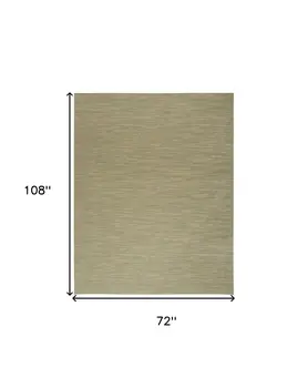 6' X 9' Green And Gold Abstract Indoor Outdoor Area Rug