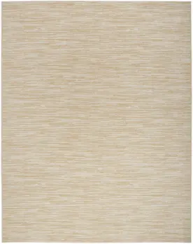 6' X 9' Ivory And Gold Abstract Indoor Outdoor Area Rug