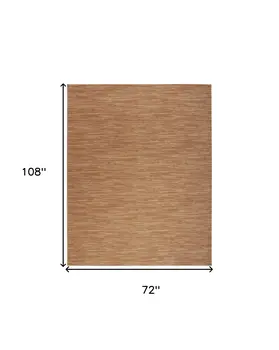 6' X 9' Rust Abstract Indoor Outdoor Area Rug