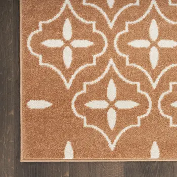 6' X 9' Copper Geometric Indoor Outdoor Area Rug