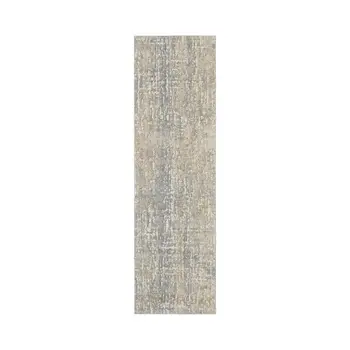 7' Gray Abstract Power Loom Runner Rug