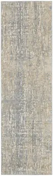 7' Gray Abstract Power Loom Runner Rug