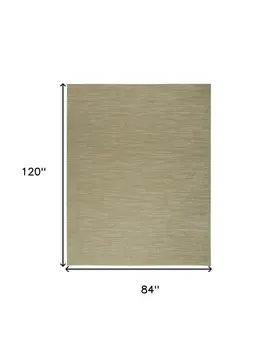 7' X 10' Green And Gold Abstract Indoor Outdoor Area Rug