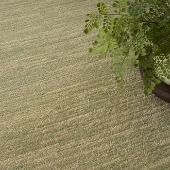 7' X 10' Green And Gold Abstract Indoor Outdoor Area Rug