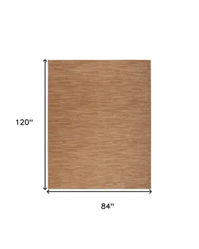 7' X 10' Rust Abstract Indoor Outdoor Area Rug