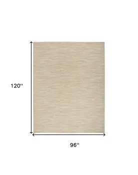 8' X 10' Ivory And Gold Abstract Indoor Outdoor Area Rug