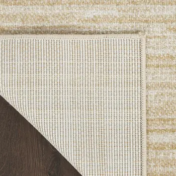 8' X 10' Ivory And Gold Abstract Indoor Outdoor Area Rug