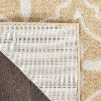 8' X 10' Beige And Ivory Geometric Indoor Outdoor Area Rug