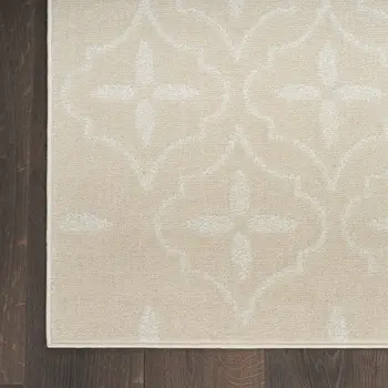 8' X 10' Beige And Ivory Geometric Indoor Outdoor Area Rug