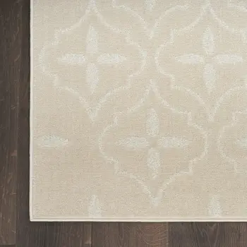 8' X 10' Beige And Ivory Geometric Indoor Outdoor Area Rug