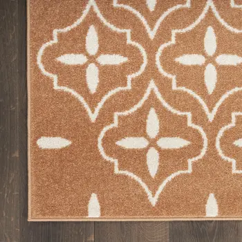 8' X 10' Copper Geometric Indoor Outdoor Area Rug