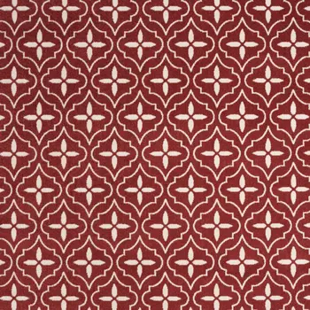 8' X 10' Brick Red And Ivory Geometric Indoor Outdoor Area Rug