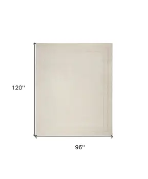 8' X 10' Ivory And Gold Indoor Outdoor Area Rug