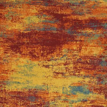 9' X 12' Flame Abstract Indoor Outdoor Area Rug