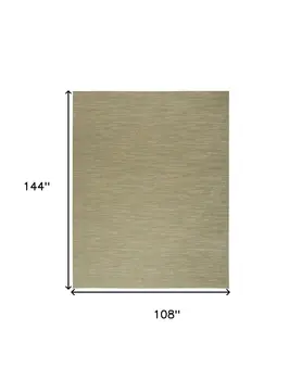 9' X 12' Green And Gold Abstract Indoor Outdoor Area Rug