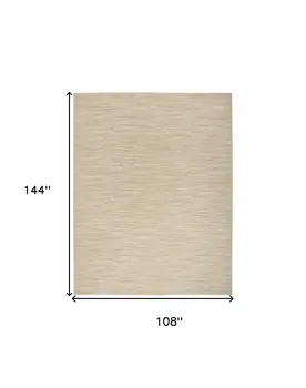 9' X 12' Ivory And Gold Abstract Indoor Outdoor Area Rug