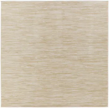 9' Ivory And Gold Square Abstract Indoor Outdoor Area Rug