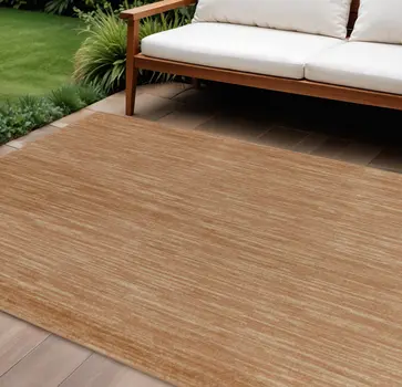 9' X 12' Rust Abstract Indoor Outdoor Area Rug