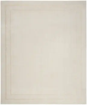 9' X 12' Ivory And Gold Indoor Outdoor Area Rug