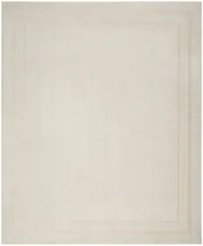9' X 12' Ivory And Gold Indoor Outdoor Area Rug