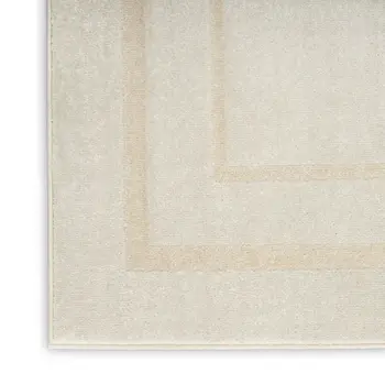 9' X 12' Ivory And Gold Indoor Outdoor Area Rug