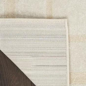 9' X 12' Ivory And Gold Indoor Outdoor Area Rug