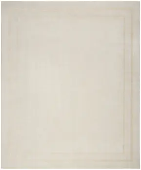 9' X 12' Ivory And Gold Indoor Outdoor Area Rug
